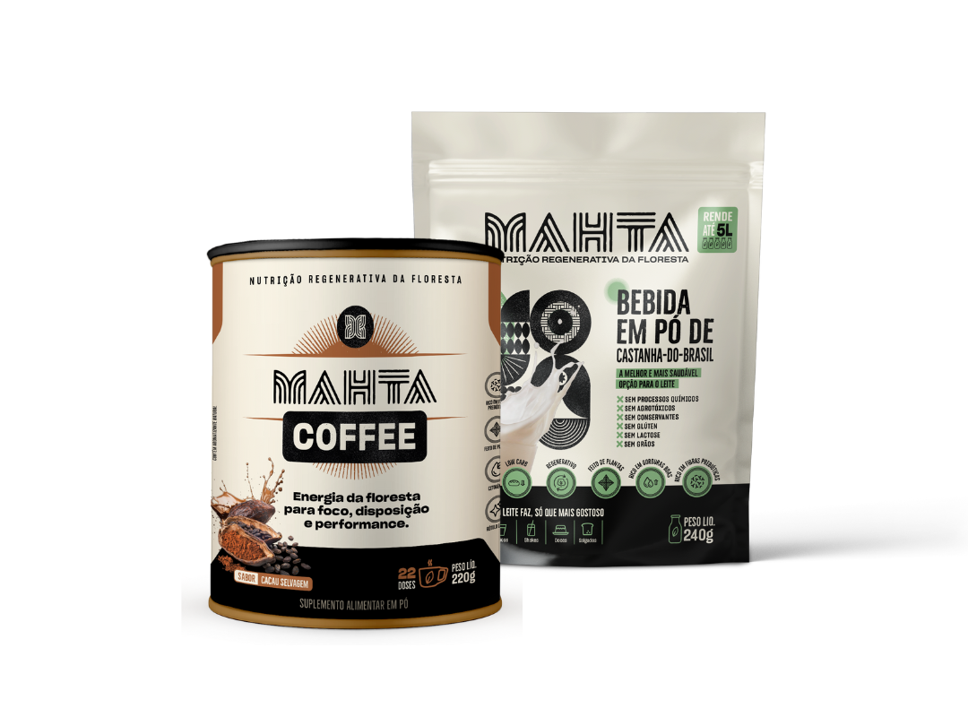 1 Mahta Coffee - Cacau (220g) + 1 Leite de Castanha (240g)